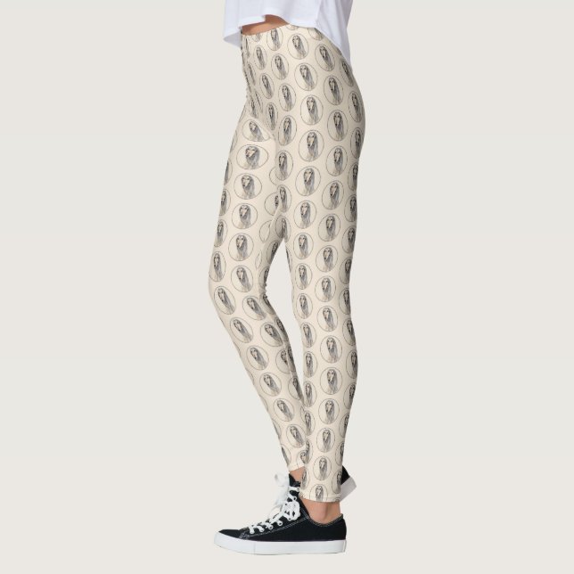 Saluki (Fawn) Malerei - Niedliche Original Hunde K Leggings (Links)
