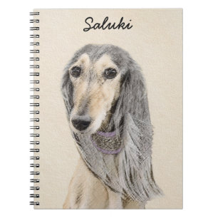 Saluki (Fawn) Malerei - Niedliche Original Hunde K Notizblock