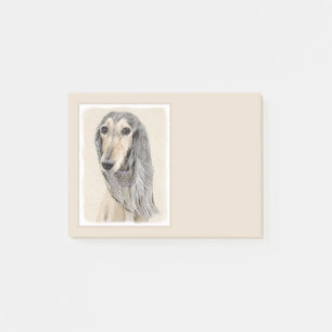 Saluki (Fawn) Malerei - Niedliche Original Hunde K Post-it Klebezettel