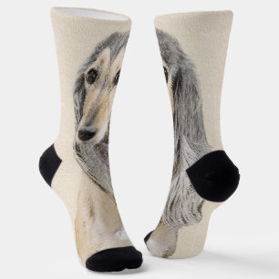 Saluki (Fawn) Malerei - Niedliche Original Hunde K Socken