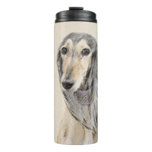 Saluki (Fawn) Malerei - Niedliche Original Hunde K Thermosbecher