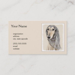 Saluki (Fawn) Malerei - Niedliche Original Hunde K Visitenkarte