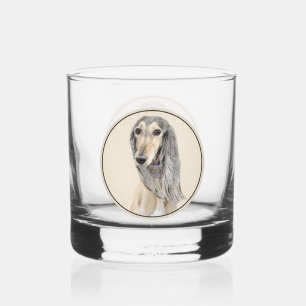 Saluki (Fawn) Malerei - Niedliche Original Hunde K Whiskyglas