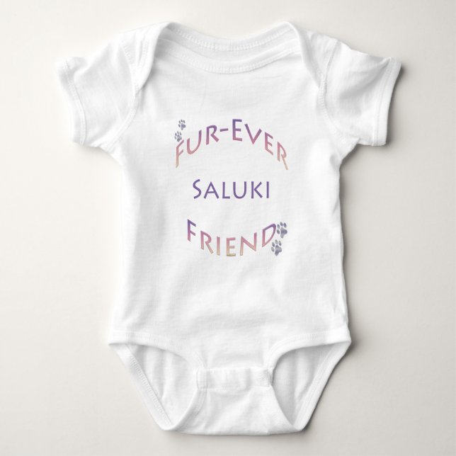 Saluki Furever Friend Baby Strampler (Vorderseite)