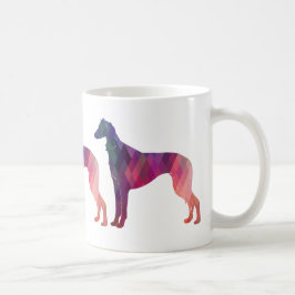 Saluki Geometric Pattern Silhouette Tasse