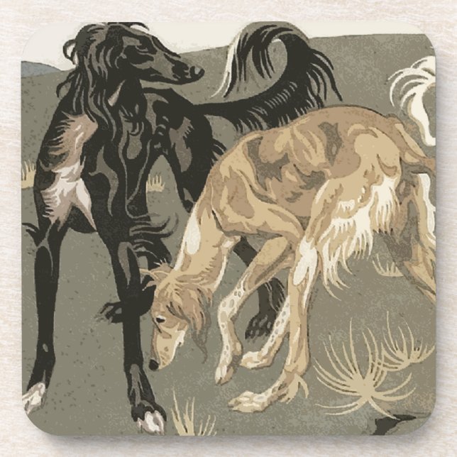 Saluki Getränkeuntersetzer (Vorderseite)