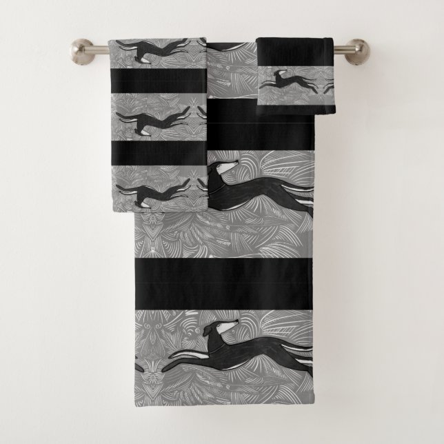 Saluki Greyhound Badhandtuch Set (Insitu)