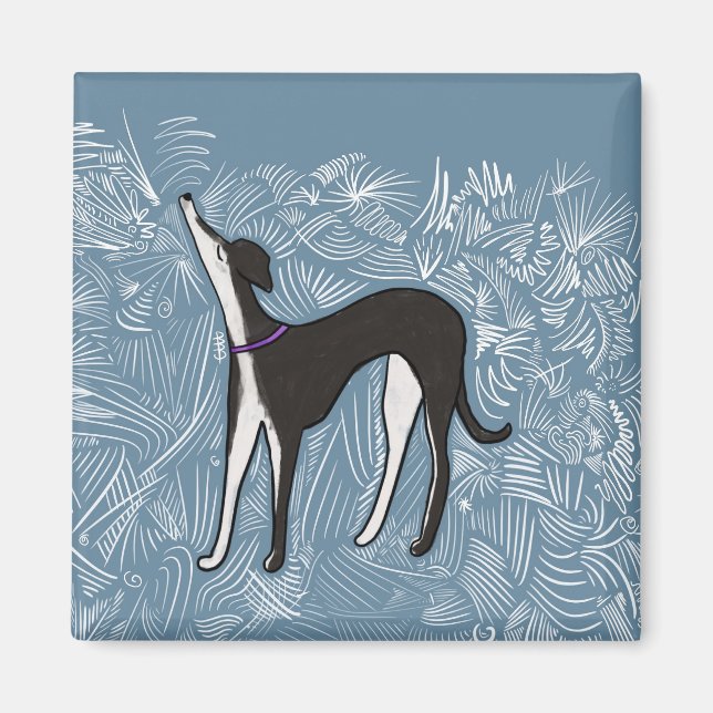 Saluki Greyhound Magnet (Vorne)