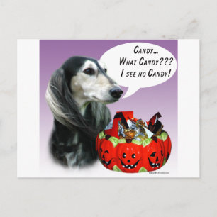 Saluki Halloween Candy Postkarte