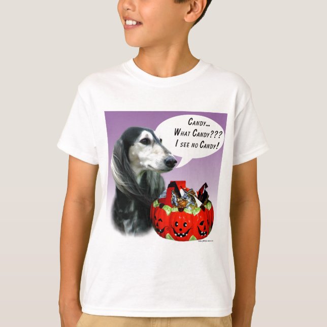 Saluki Halloween Candy T-Shirt (Vorderseite)