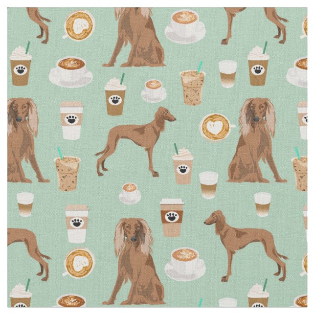Saluki Hundekaffee Liebling Minze Stoff (Nahaufnahme)