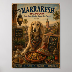 Saluki in Marrakesh Vintage-Reiseplakat Poster