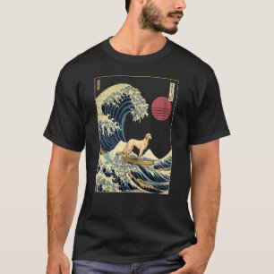 Saluki Japanisch Kanagawa Wave Surf Dog T-Shirt