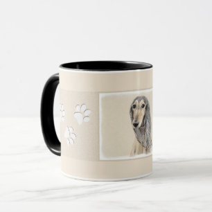 Saluki (Kitz) Malerei - niedliche ursprüngliche Tasse
