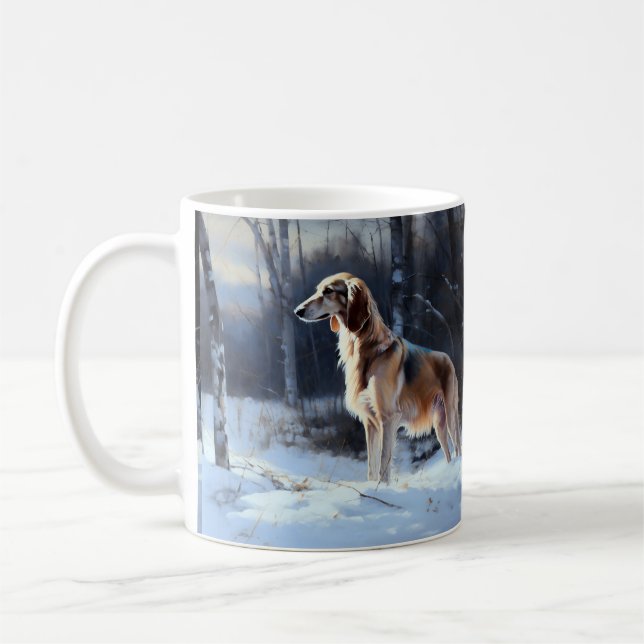 Saluki Let It Schnee Weihnachten Kaffeetasse (Links)