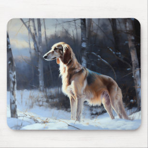 Saluki Let It Schnee Weihnachten Mousepad