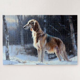 Saluki Let It Schnee Weihnachten Puzzle