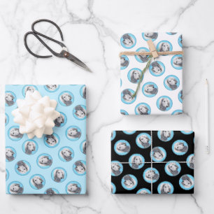 Saluki Malerei Silber Gefiedert Originale Hunde Ku Geschenkpapier Set
