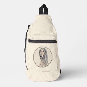 Saluki Painting Fawn Sable Niedlich Original Hunde Crossbody Bag