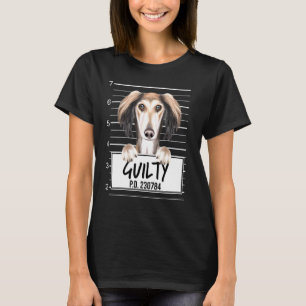 Saluki-Polizeifoto Schuldiger Hund T-Shirt