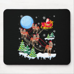 Saluki Reindeer Christmas Dog Riding Weihnachtsman Mousepad