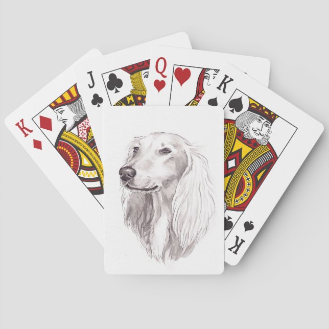 Saluki Sighthound Hundekunst-Spielkarten Spielkarten (Rückseite)