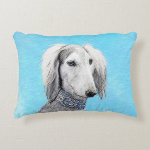Saluki (Silber) Malerei - Niedliche Original Hunde Dekokissen