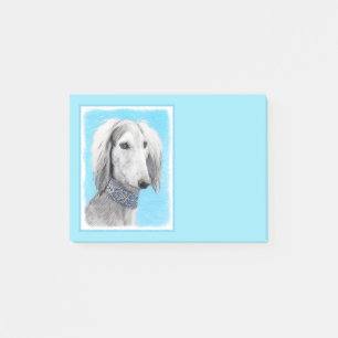 Saluki (Silber) Malerei - Niedliche Original Hunde Post-it Klebezettel