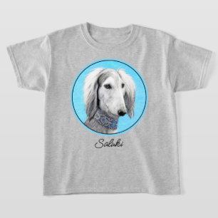 Saluki (Silber) Malerei - Niedliche Original Hunde T-Shirt