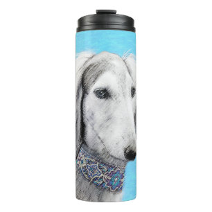 Saluki (Silber) Malerei - Niedliche Original Hunde Thermosbecher