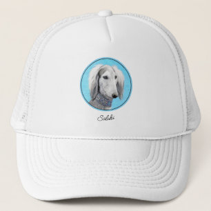 Saluki (Silber) Malerei - Niedliche Original Hunde Truckerkappe