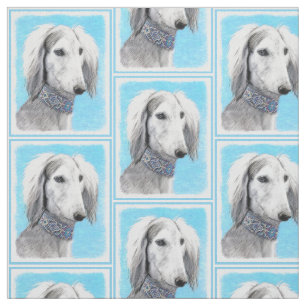 Saluki (silberne) Malerei - niedliche Stoff