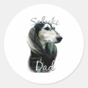 Saluki-Vater 2 Runder Aufkleber