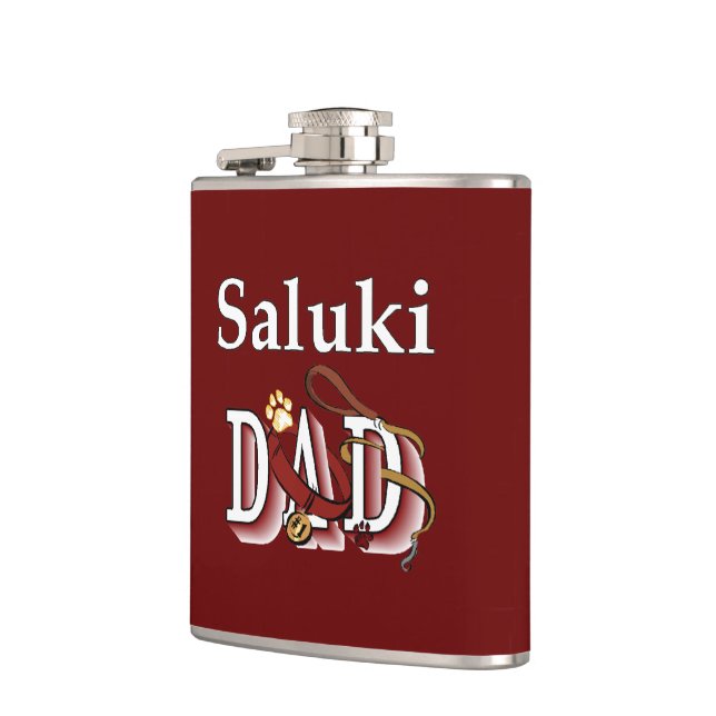 Saluki Vater Geschenke Flachmann (Links)