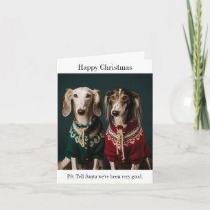 Saluki Welppies Frohe Weihnachtskarte Karte