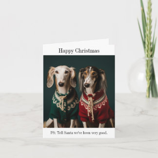 Saluki Welppies Frohe Weihnachtskarte Karte
