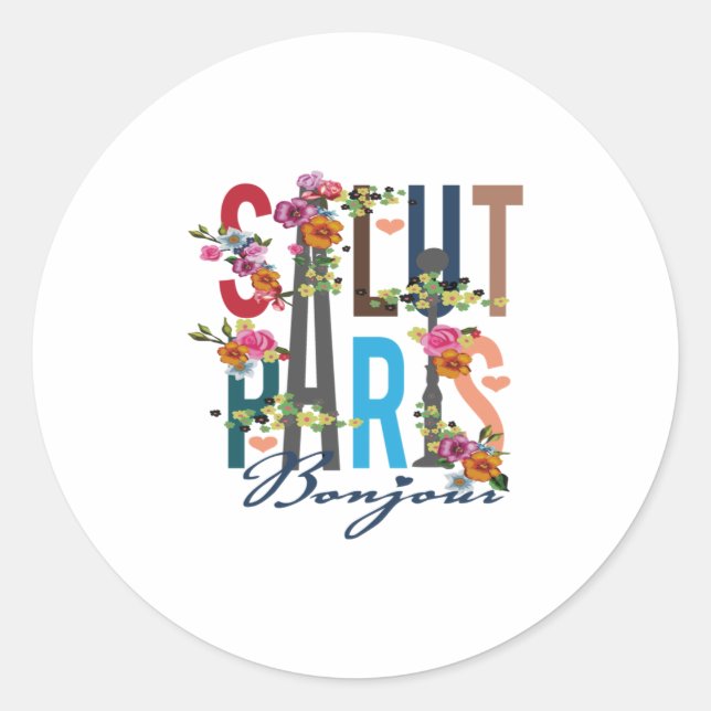 Salut paris runder aufkleber (Vorderseite)