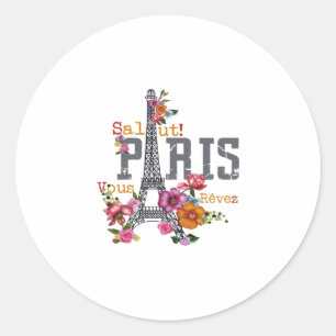 salut Paris voeu rêvez Runder Aufkleber