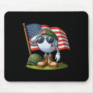 Salute Golf American USA Flag Gedenktag 4. Mousepad