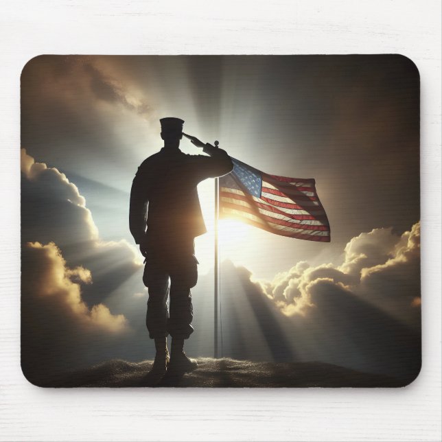Saluting American Soldier Mousepad (Vorne)