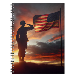 Saluting American Soldier Notizblock