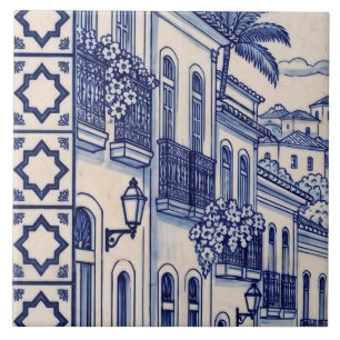 Salvador Azulejo-Muralfliese 3 von 6 Mitte links Fliese