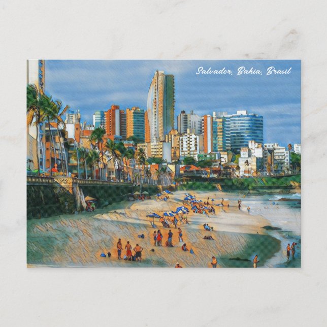 Salvador, Bahia, Brasil Praia do Farol da Barra Postkarte (Vorderseite)