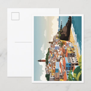 Salvador Bahia Brasil Vintage Reiseillustration Postkarte