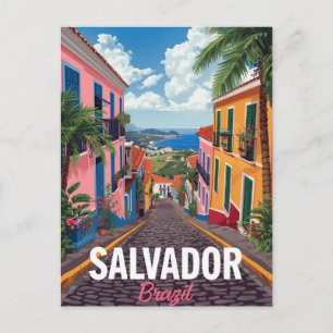 Salvador Brasilien Farbiger Pelourinho Postkarte