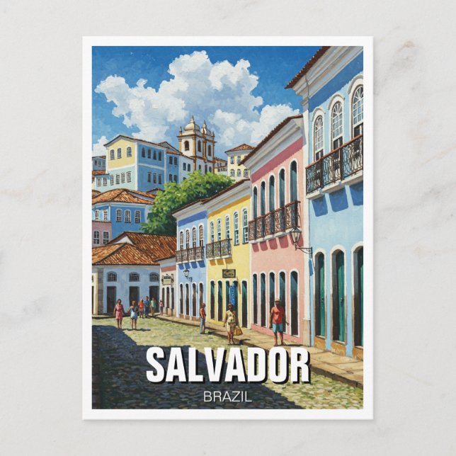 Salvador Brasilien Perlourinho Travel Postkarte (Vorderseite)