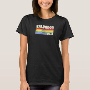 Salvador Brasilien Rainbow Gay Pride Merch Retro 7 T-Shirt
