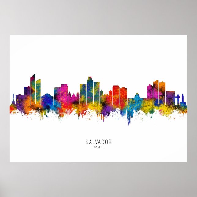 Salvador Brasilien Skyline Poster (Vorne)