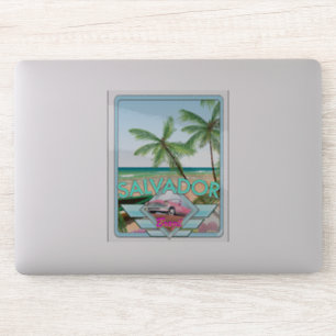 Salvador Brasilien Vintage-Reiseposter. Aufkleber