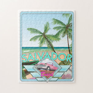Salvador Brasilien vintage Reiseposter. Puzzle